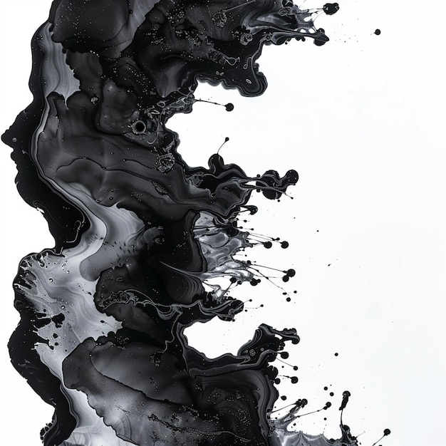 Photo a close up of a black and white photograph of a liquid drop generative ai