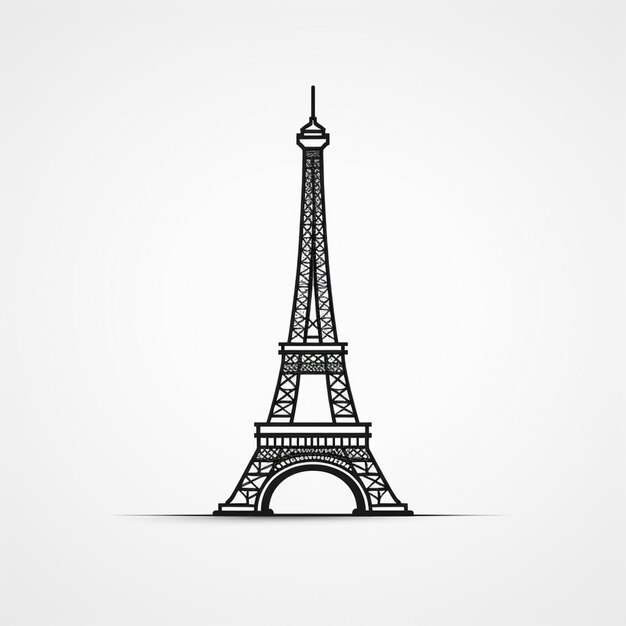 A close up of a black and white picture of the eiffel tower AI Generative