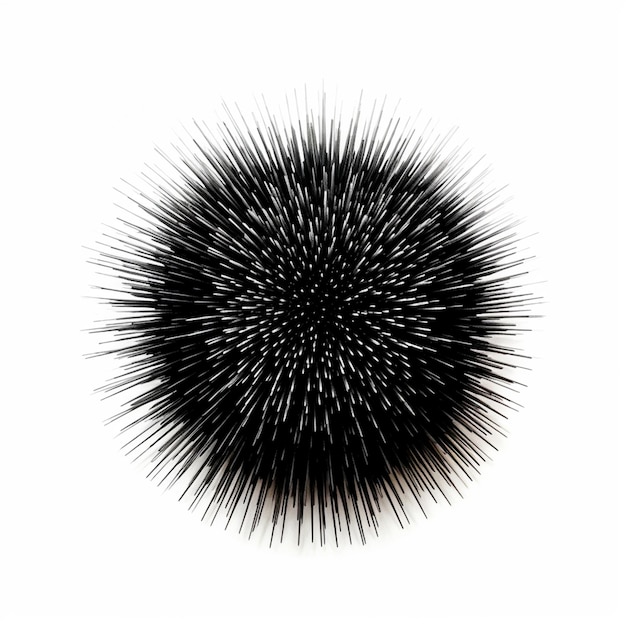 Photo a close up of a black and white picture of a spiky object generative ai