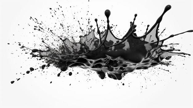 A close up of a black and white splash of paint generative ai