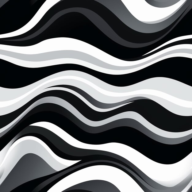 Photo a close up of a black and white wavy background with a black and white stripe generative ai