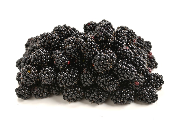 Close up blackberries on table