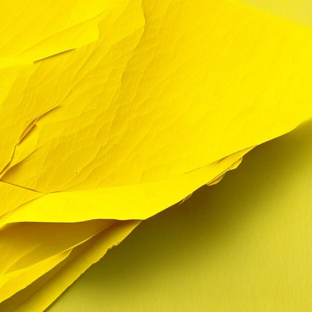 Close up of blank dark yellow crumpled and creased paper