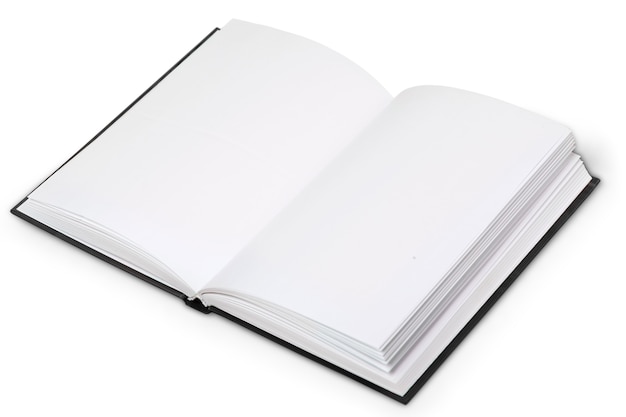 Close up of a blank folded white paper on white background