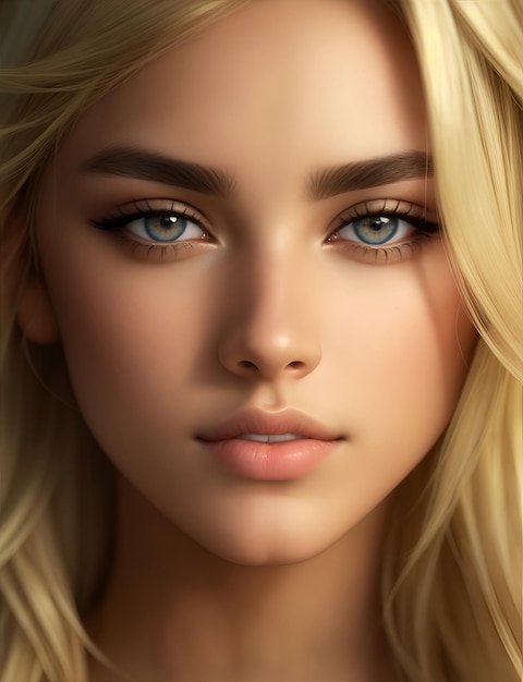 Close up blonde woman