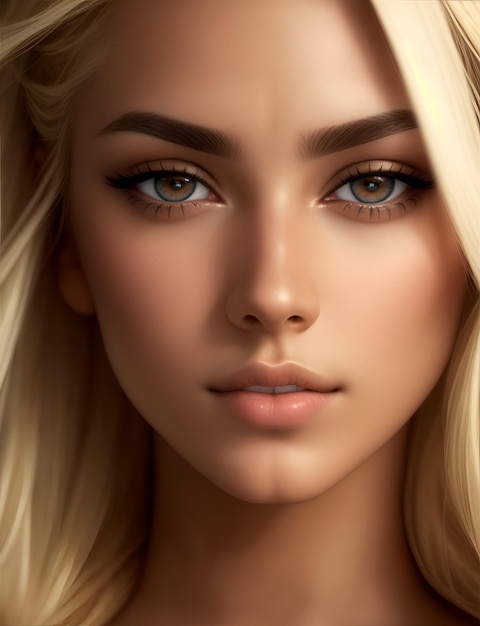 Close up blonde woman