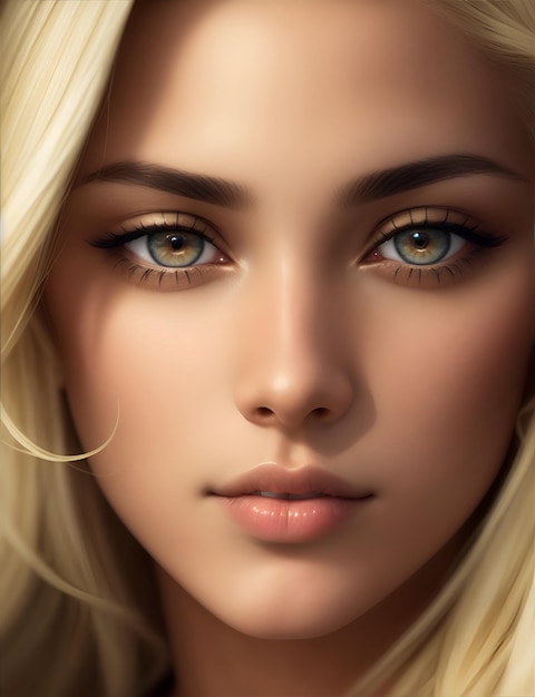 Close up blonde woman