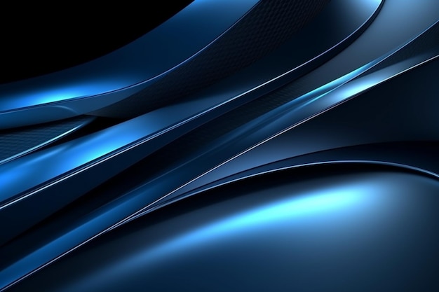 a close up of a blue abstract background with curved lines generative ai