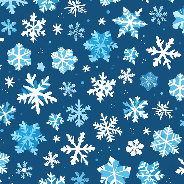 Ближайший вид синего фона с снежинками генеративный ai