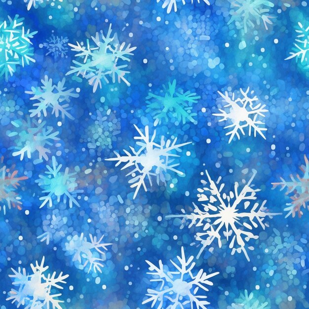 Photo a close up of a blue background with snowflakes generative ai