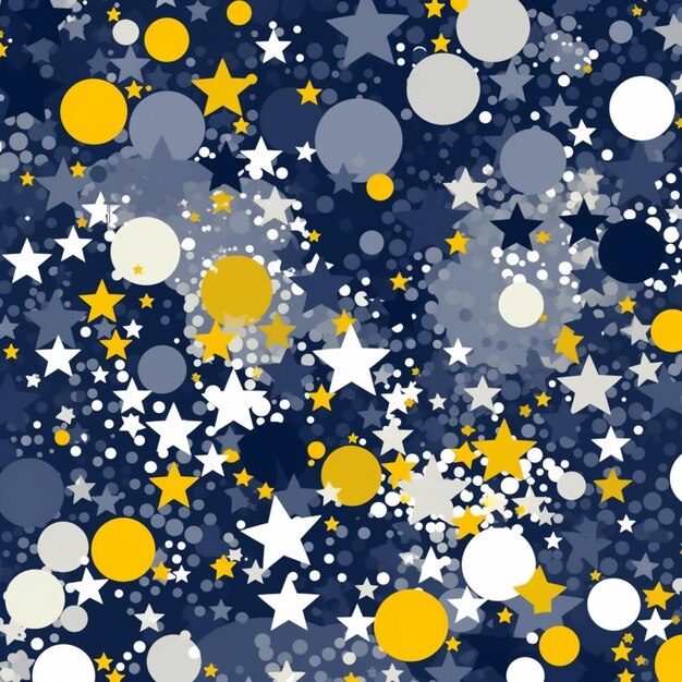 A close up of a blue background with stars and circles generative ai