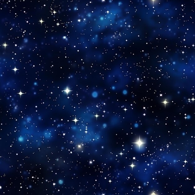 a close up of a blue background with stars and a sky generative ai