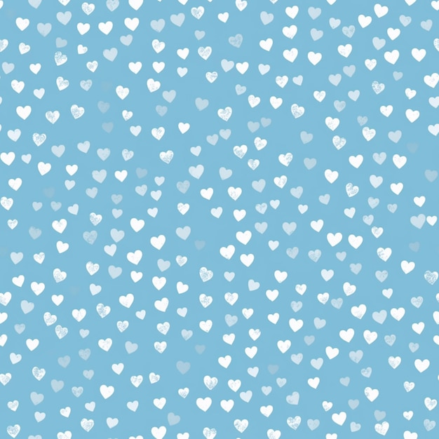 A close up of a blue background with white hearts generative ai