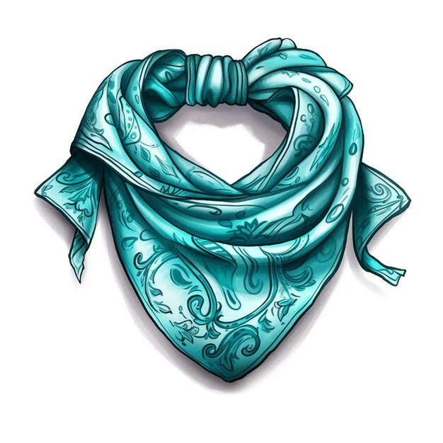 a close up of a blue bandana with a knot generative ai