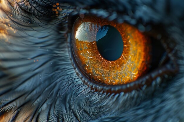 Close Up of Blue Bird With Water Drops on Head