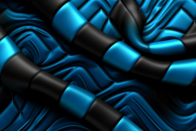 A close up of a blue and black abstract background with a wavy design generative ai