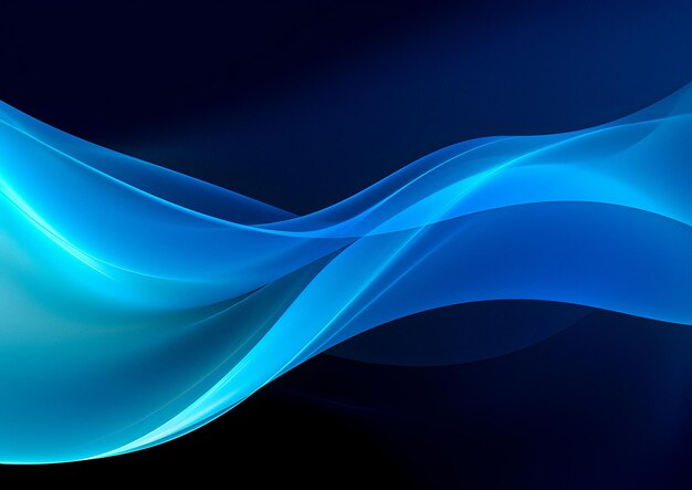 A close up of a blue and black background with a wave generative ai