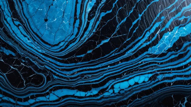 Photo close up of blue and black marble