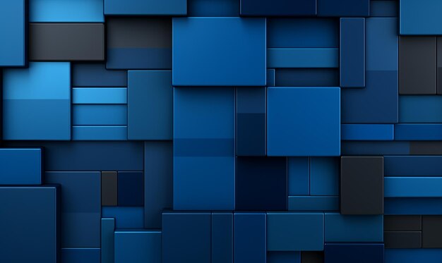 a close up of a blue and black wall with squares generative ai