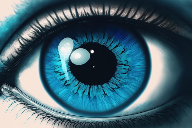 Крупный план голубого глаза