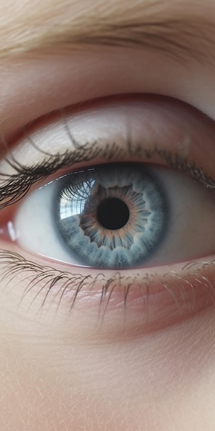 A close up of a blue eye