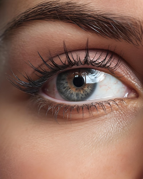 A close up of a blue eye