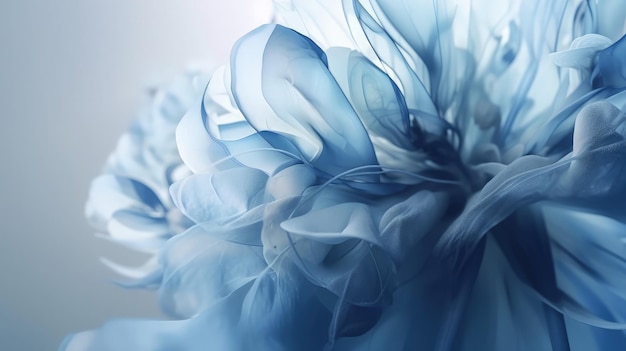 A close up of a blue flower on a white background generative AI