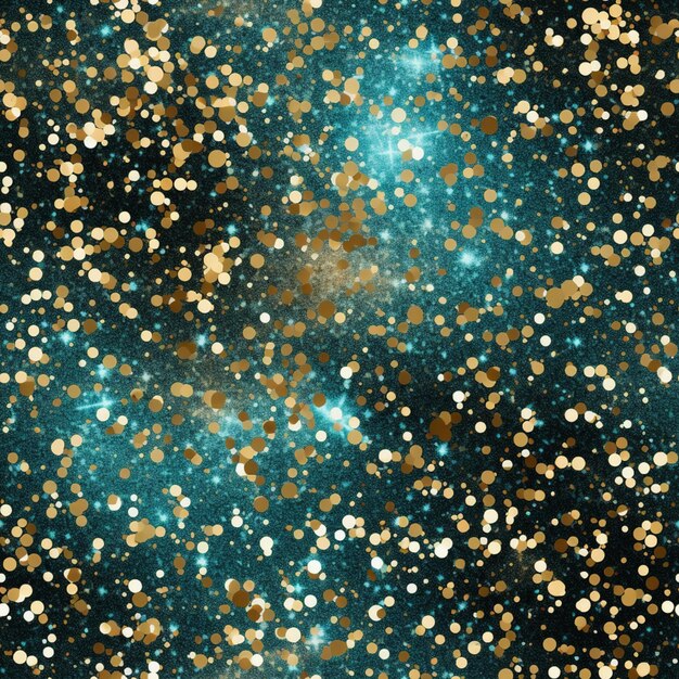 Foto un primo piano di uno sfondo glitter blu e oro con stelle ai generative