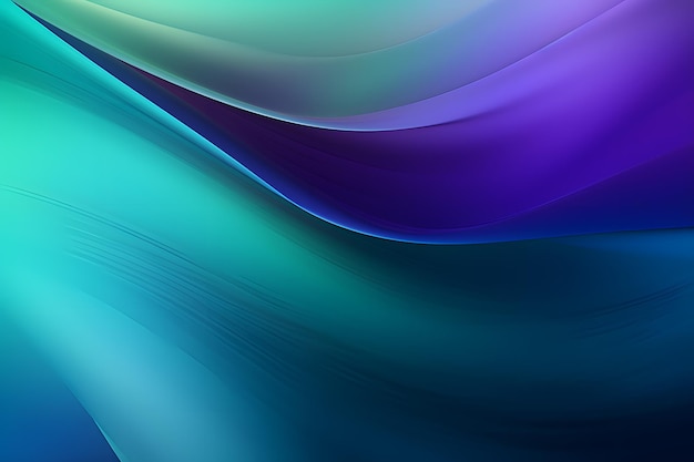 a close up of a blue and green abstract background with a curved design Generative AI