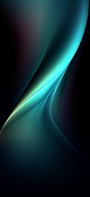 A close up of a blue and green abstract background with a curved design generative ai
