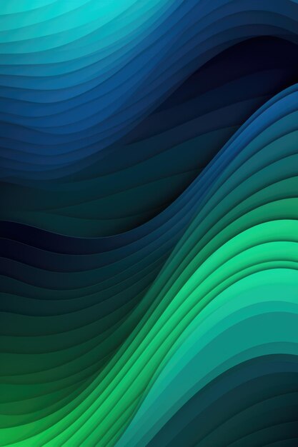 Photo close up of blue to green seamless wave pattern created using generative ai technology