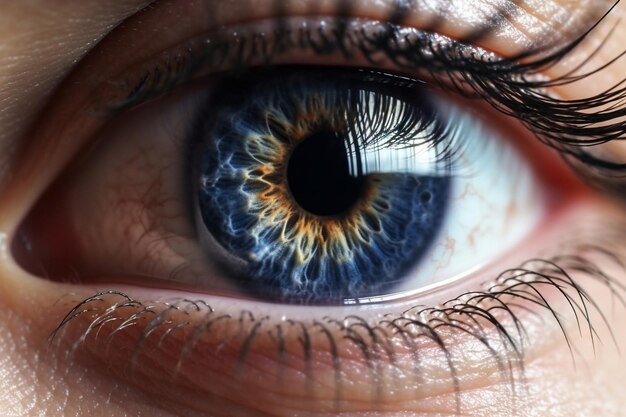 Close up of blue human eye