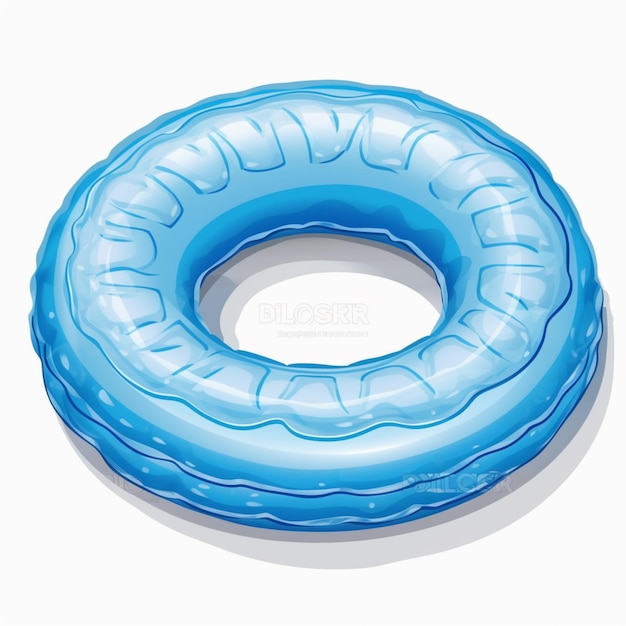 A close up of a blue inflatable ring on a white surface generative ai