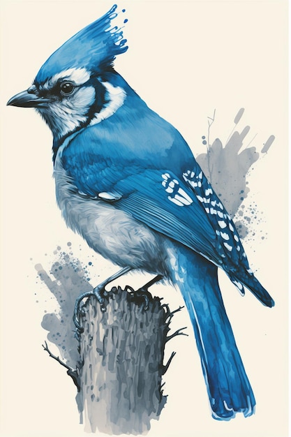 Close up of blue jay generative ai