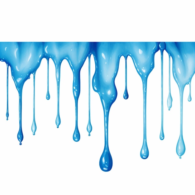 Photo a close up of a blue liquid dripping down a wall generative ai