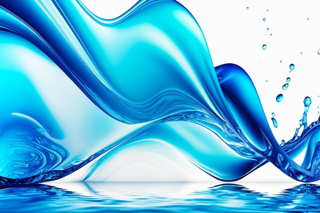 Foto close up di liquido blu con onda d'acqua intorno ad esso ia generativa
