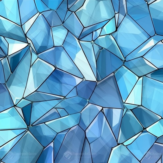 Photo a close up of a blue mosaic background with a lot of small pieces generative ai