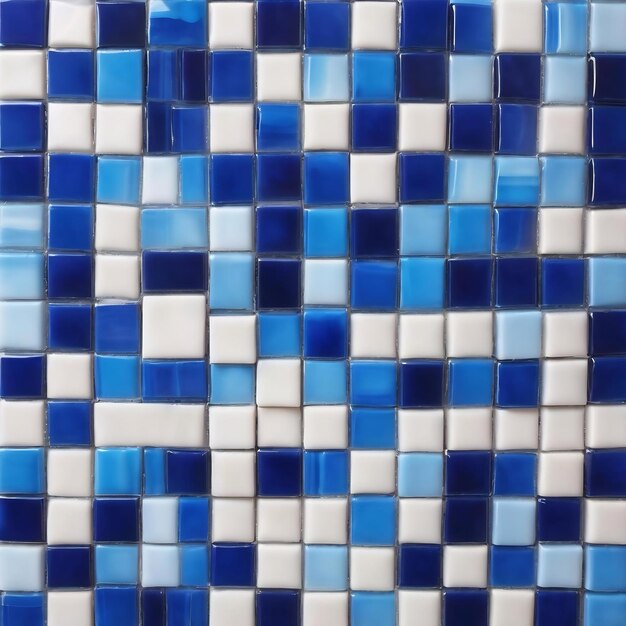 Photo a close up of a blue mosaic tile with a white background generative ai