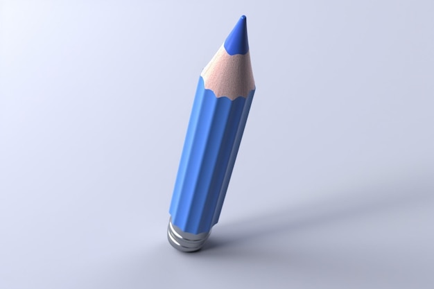 A close up of a blue pencil sticking out of a white surface generative ai