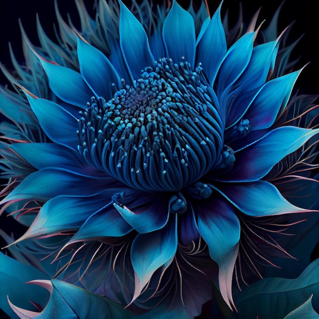 Фото Крупным планом синие лепестки макро природа