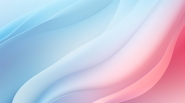 A close up of a blue and pink abstract background with a smooth wave generative ai