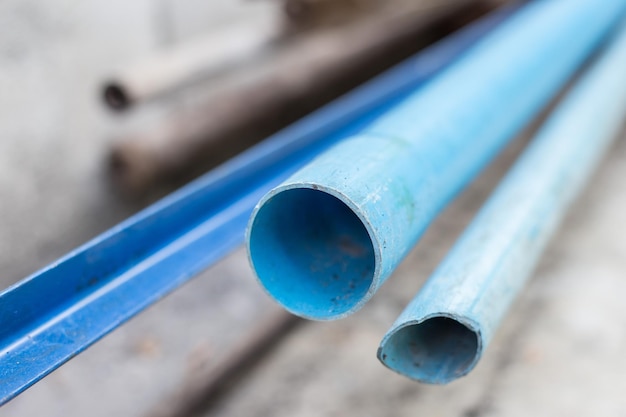 Close-up of blue pipes