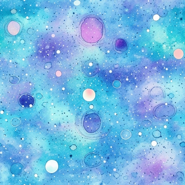 Близкий взгляд на синий и фиолетовый фон с пузырьками генеративной аи