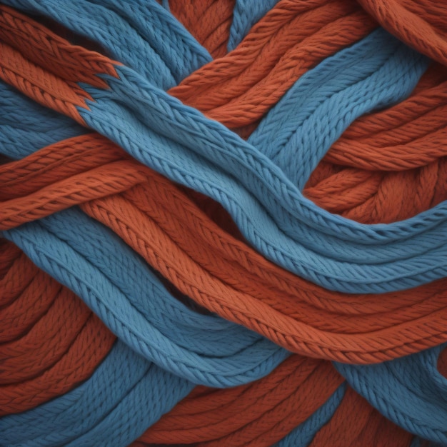 A close up of a blue rope with a blue band.