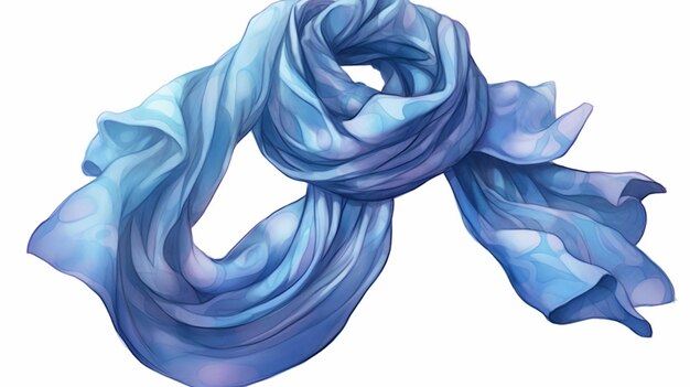 Photo a close up of a blue scarf on a white background generative ai