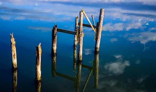 Close-up of blue sea against sky