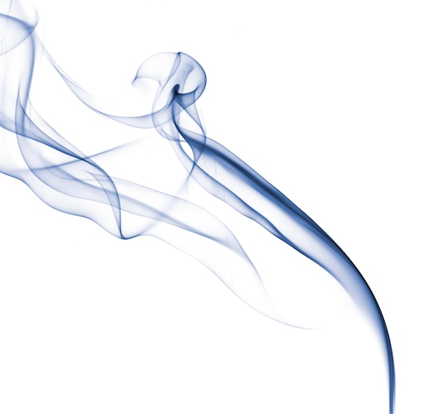 Photo close-up of blue smoke against white background