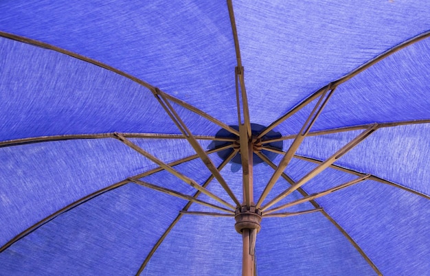 Photo close-up of blue umbrella