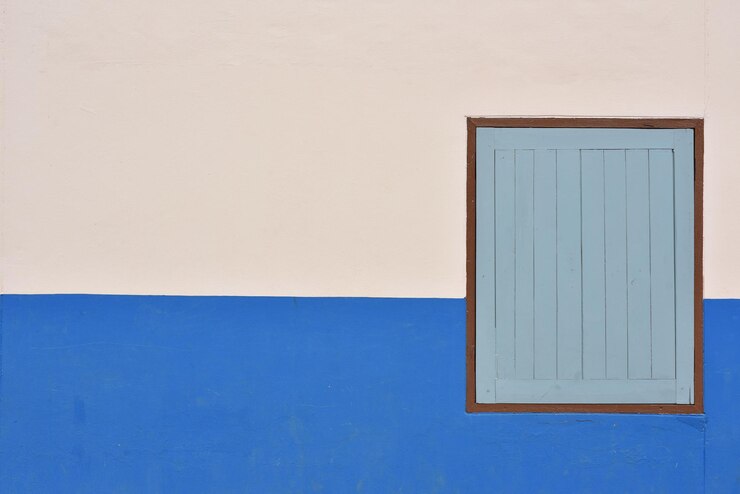 Close-up of blue wall