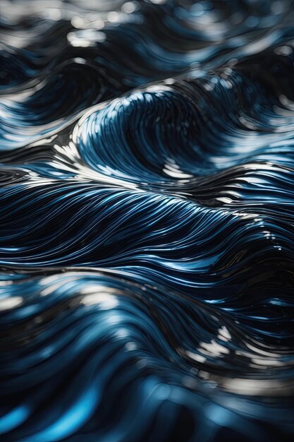 Photo a close up of a blue wave in the ocean with a black background